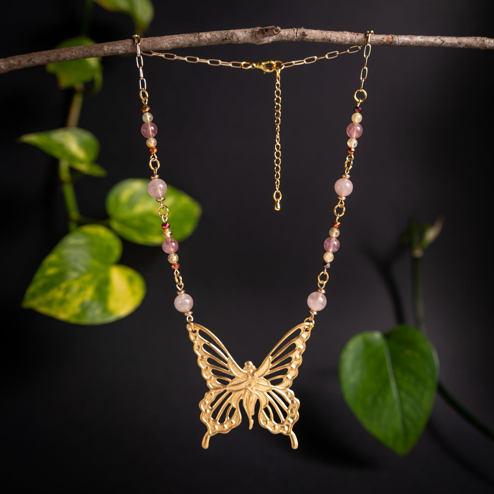 Art Nouveau Butterfly Fairy Necklace