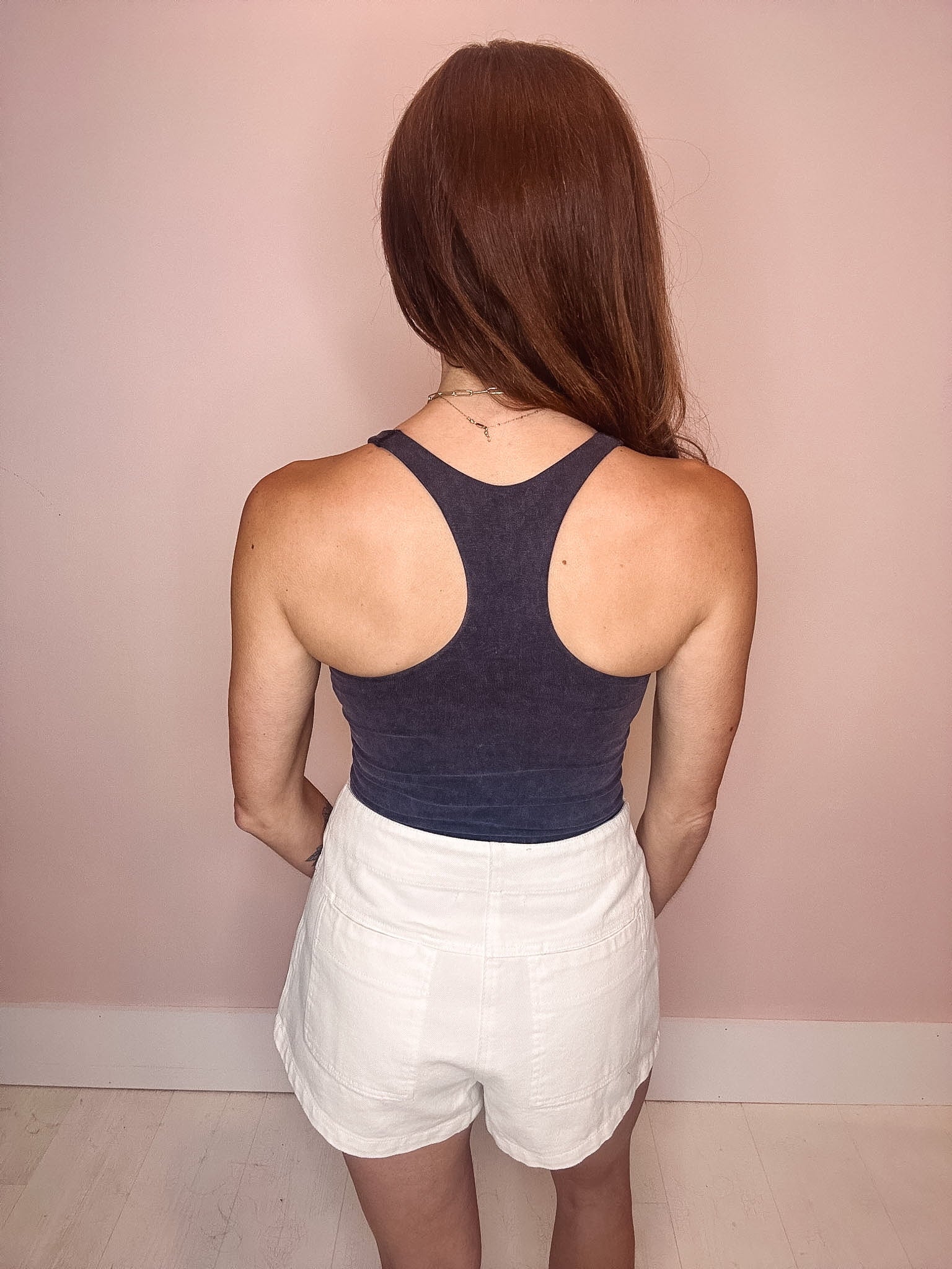 Free People Tank Free People Go To Smooth Square Neck Cami-- Washed Black