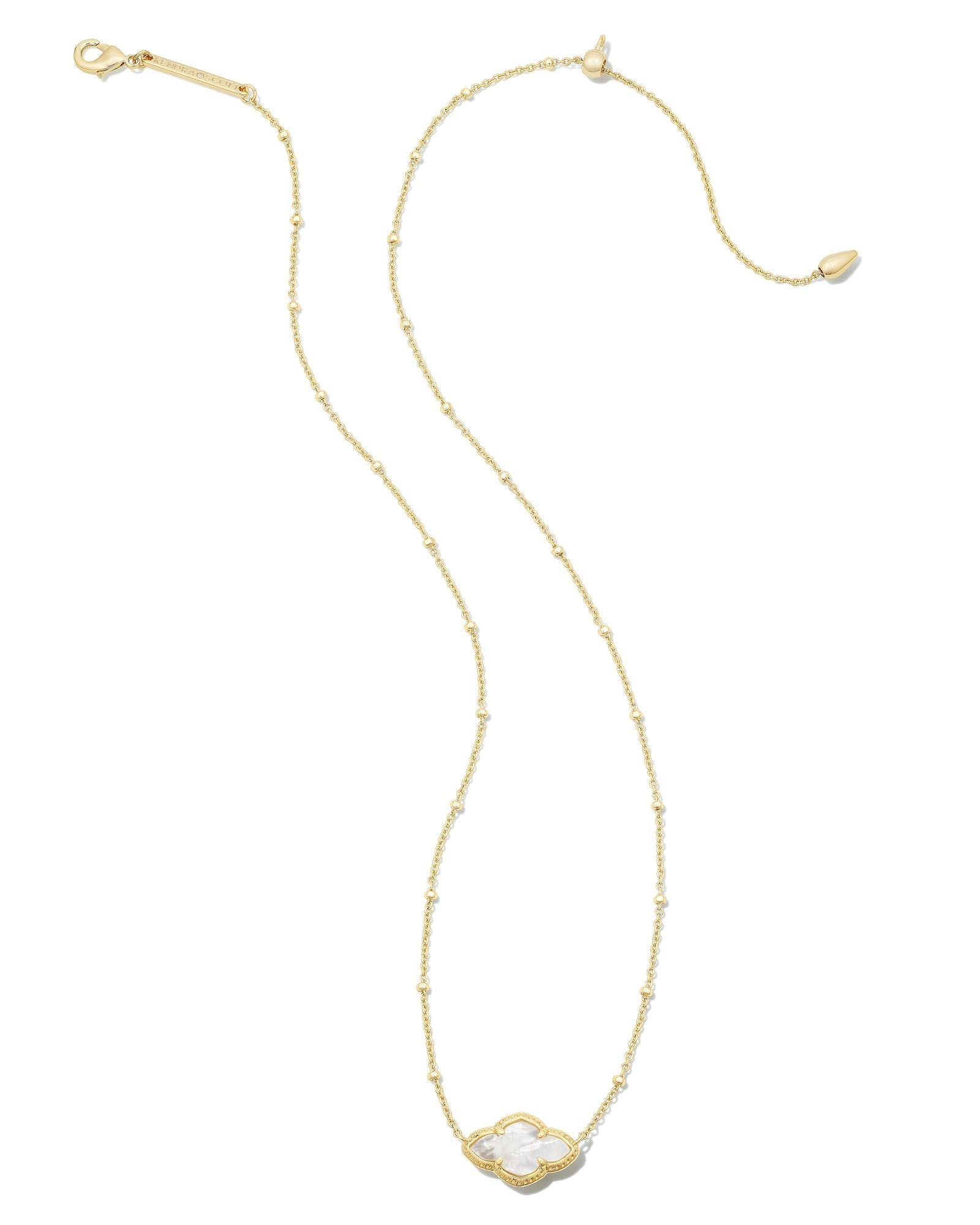 Kendra Scott Abbie Pendant Necklace-- Gold Ivory Mother of Pearl