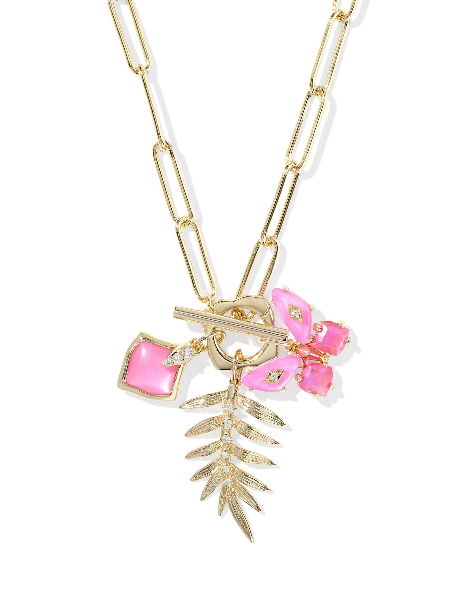 Kendra Scott Bianca Butterfly Charm Necklace-- Gold Pink Mix