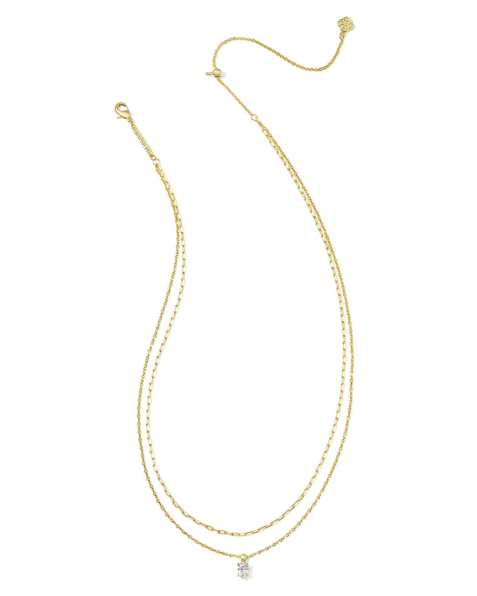Kendra Scott Jewelry Kendra Scott Cailin Multi Strand Necklace- Gold White Crystal Gold