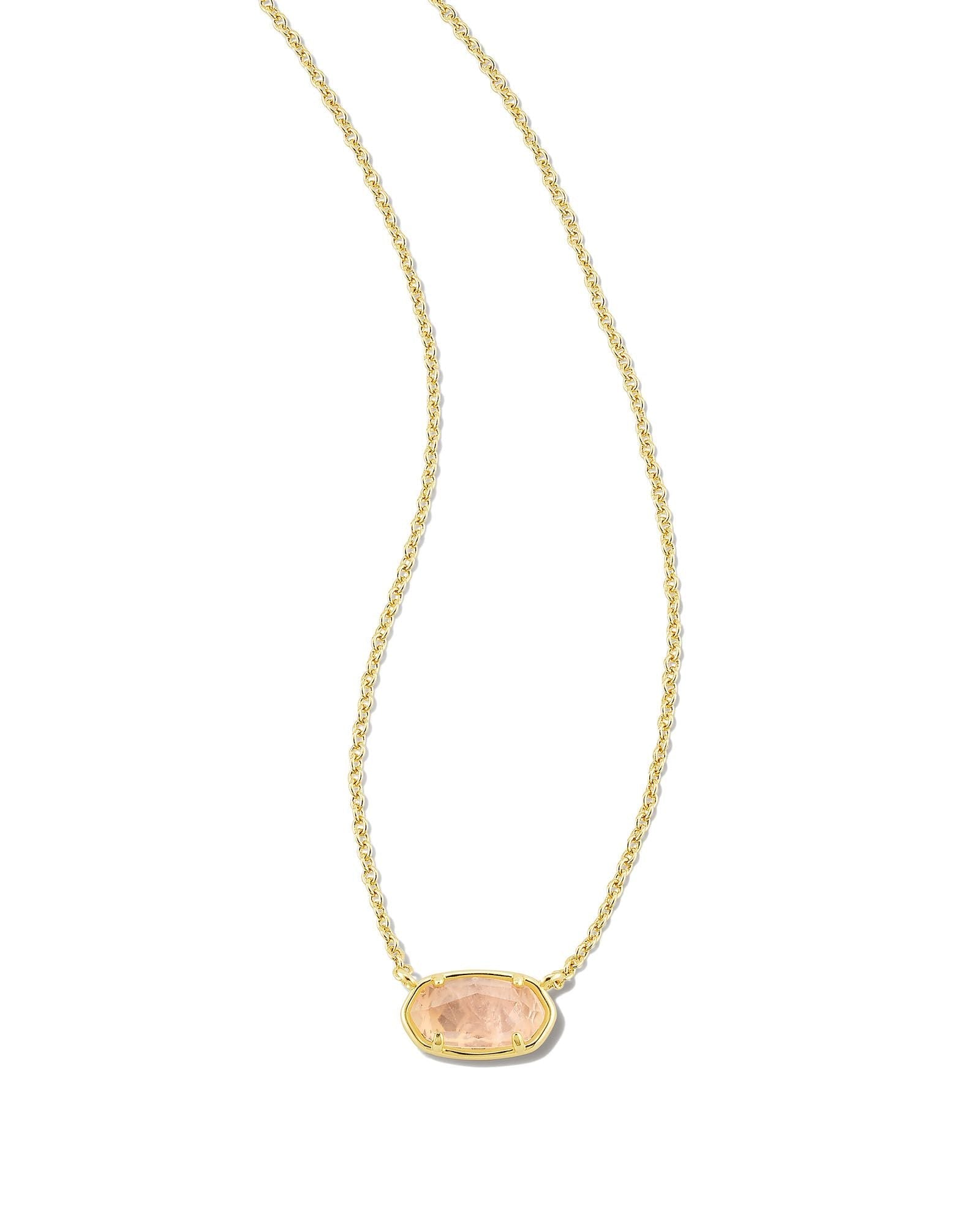 Kendra Scott Jewelry Kendra Scott Grayson Gold Pendant Necklace- Rose Quartz Gold