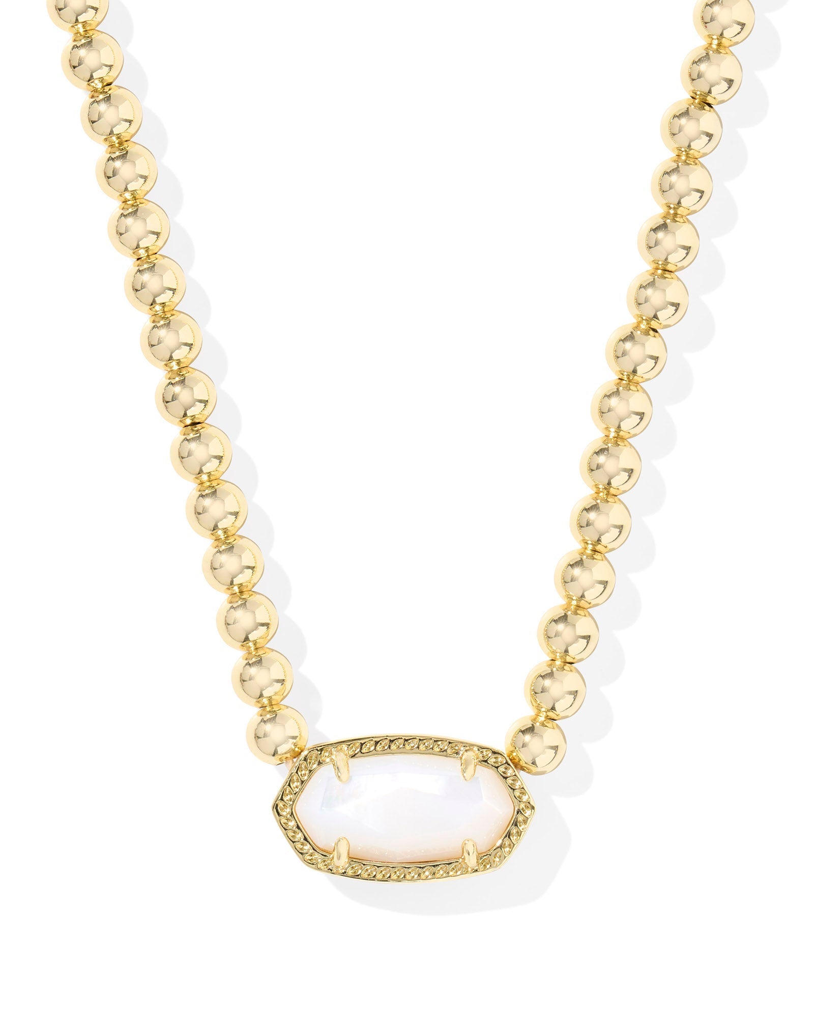 Kendra Scott Elisa Beaded Necklace-- Gold Ivory Mother of Pearl