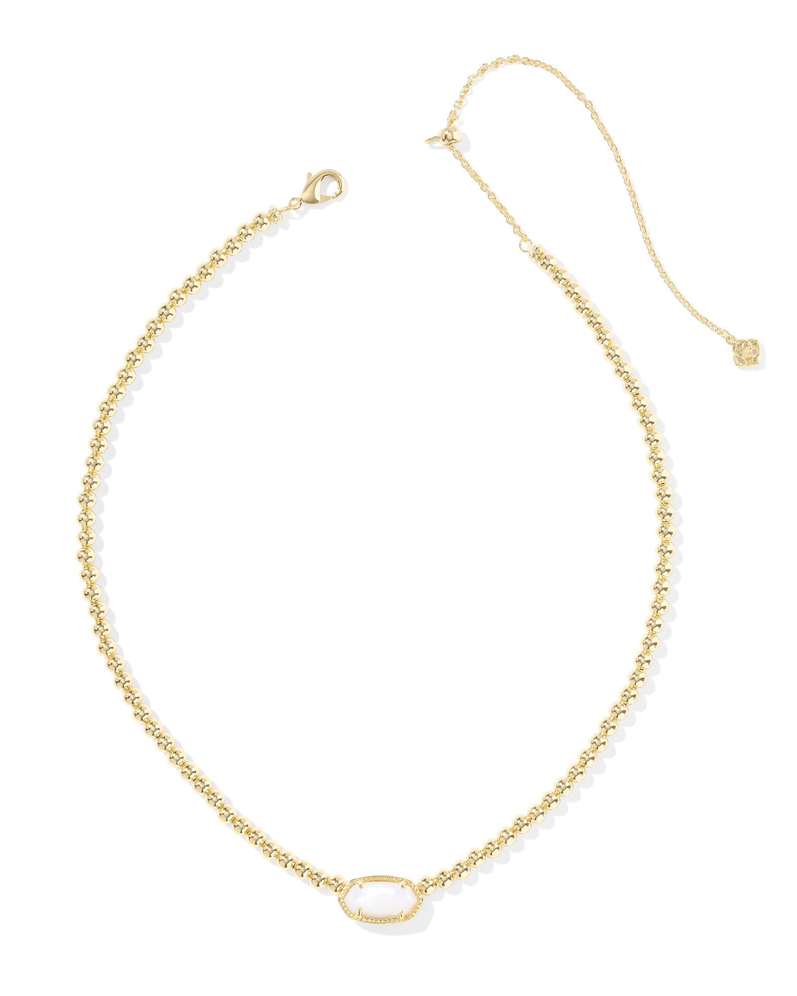 Kendra Scott Elisa Beaded Necklace-- Gold Ivory Mother of Pearl