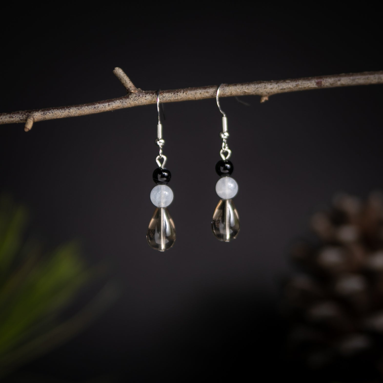 Shades of Gray Gemstone Earrings