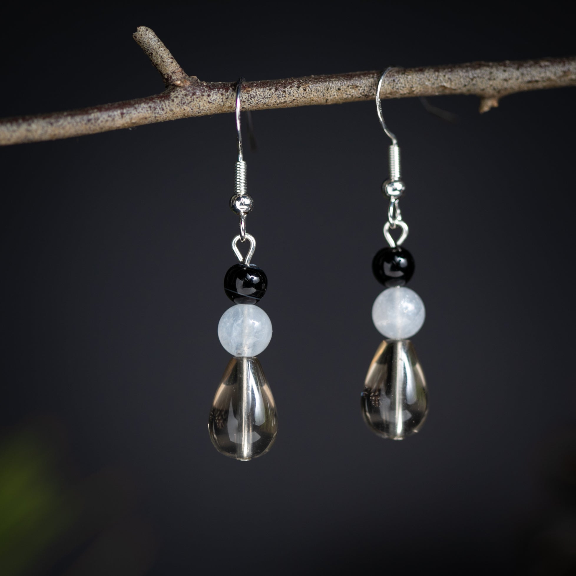 Shades of Gray Gemstone Earrings