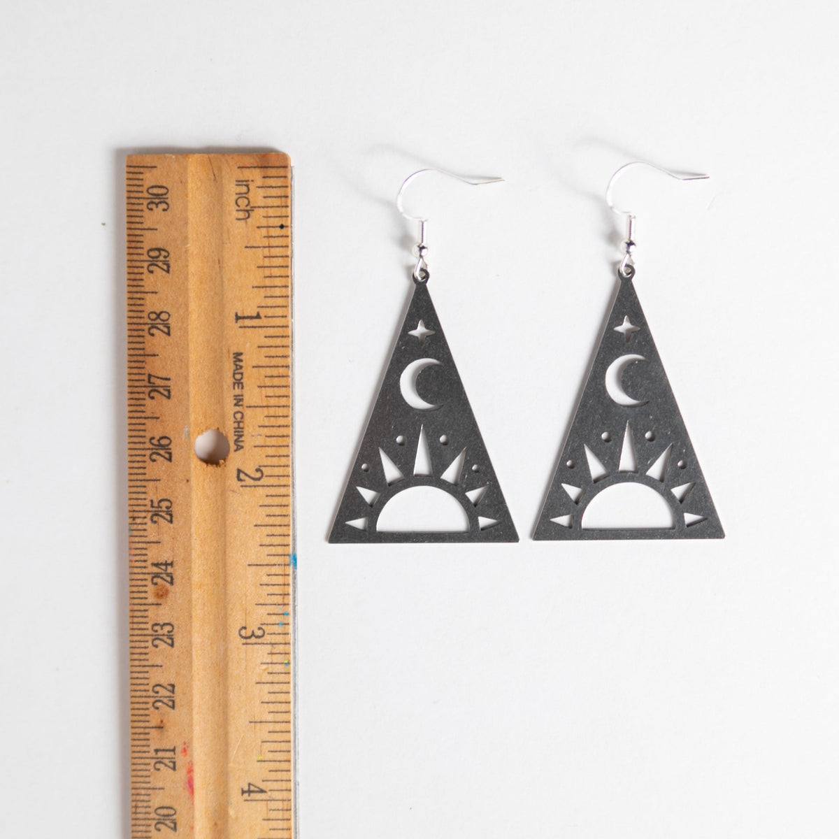 Sun and Moon Mystic Pyramid Earrings