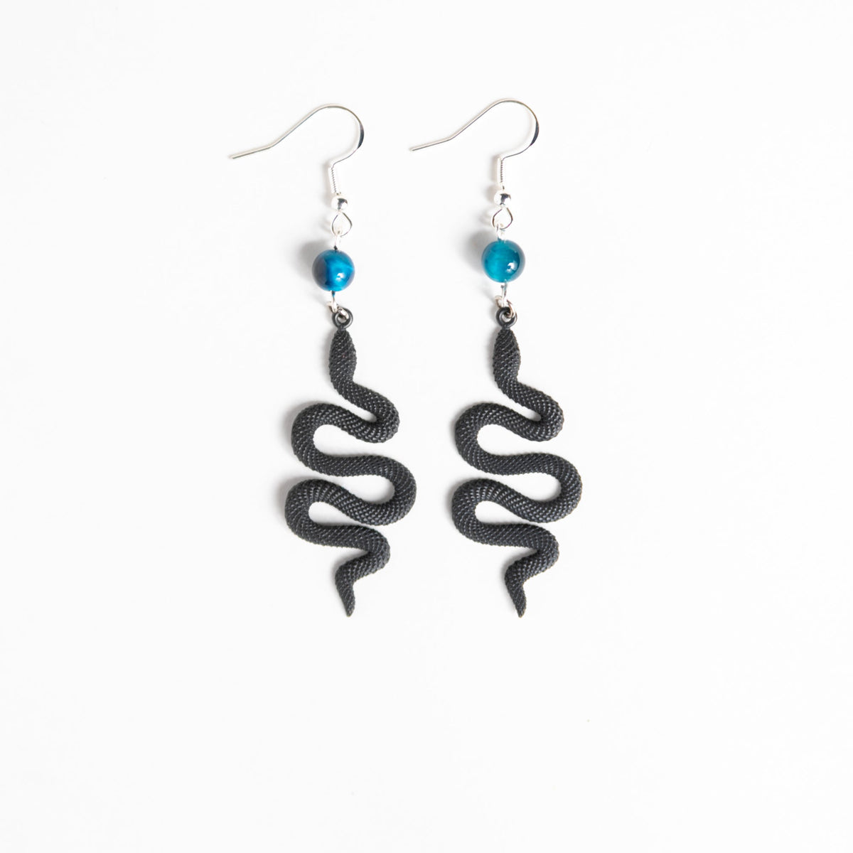 Good Omen Black Snake Earrings