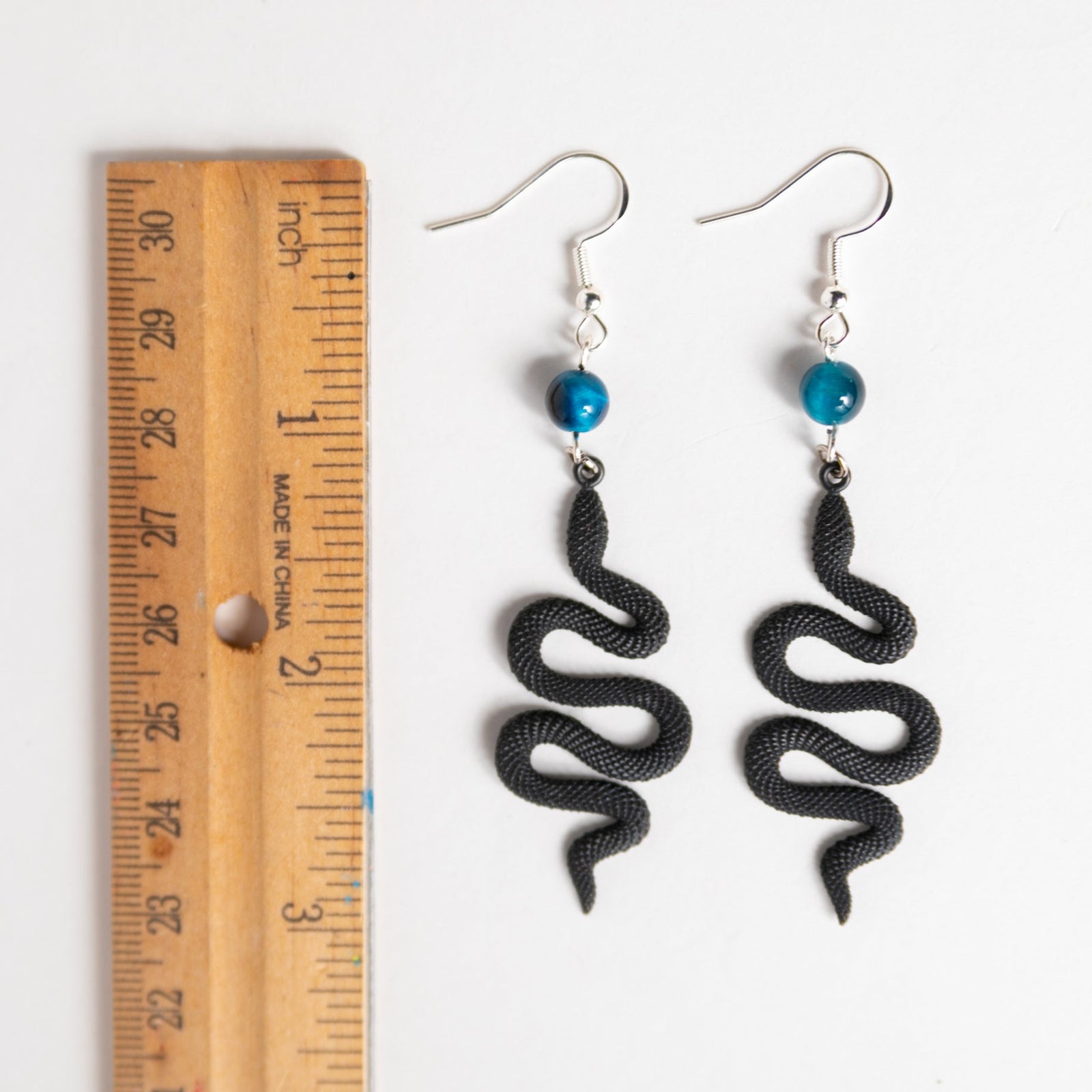 Good Omen Black Snake Earrings