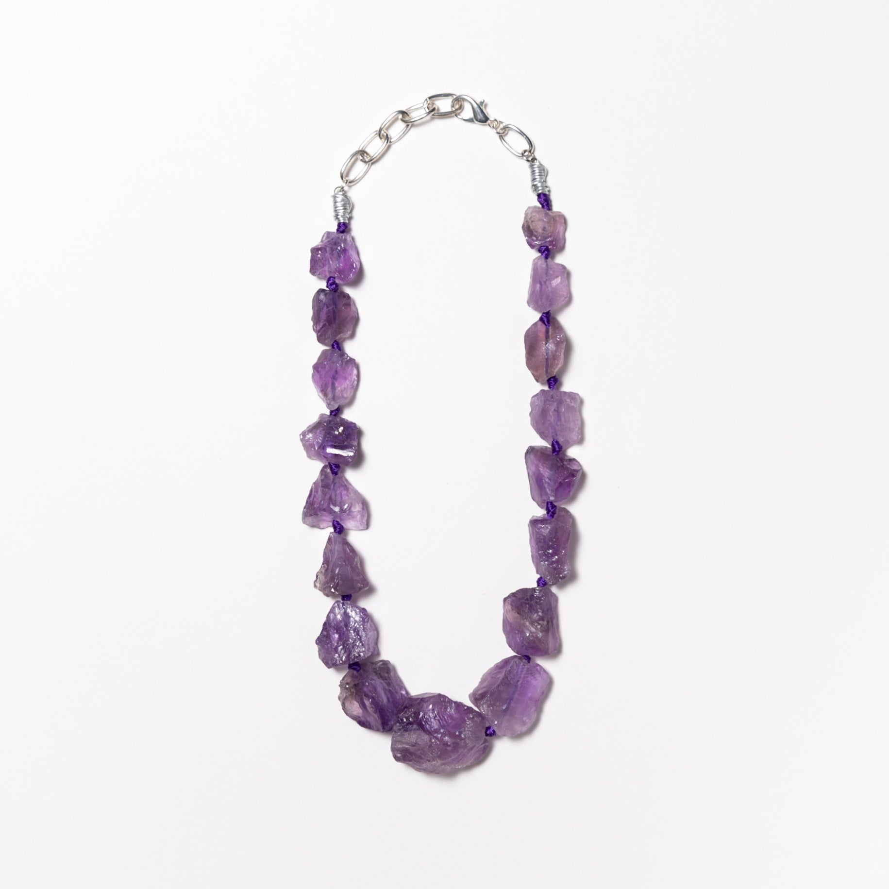 Raw Chunky Amethyst Necklace – Natural February Birthstone Jewelry by Kinley Jewelry