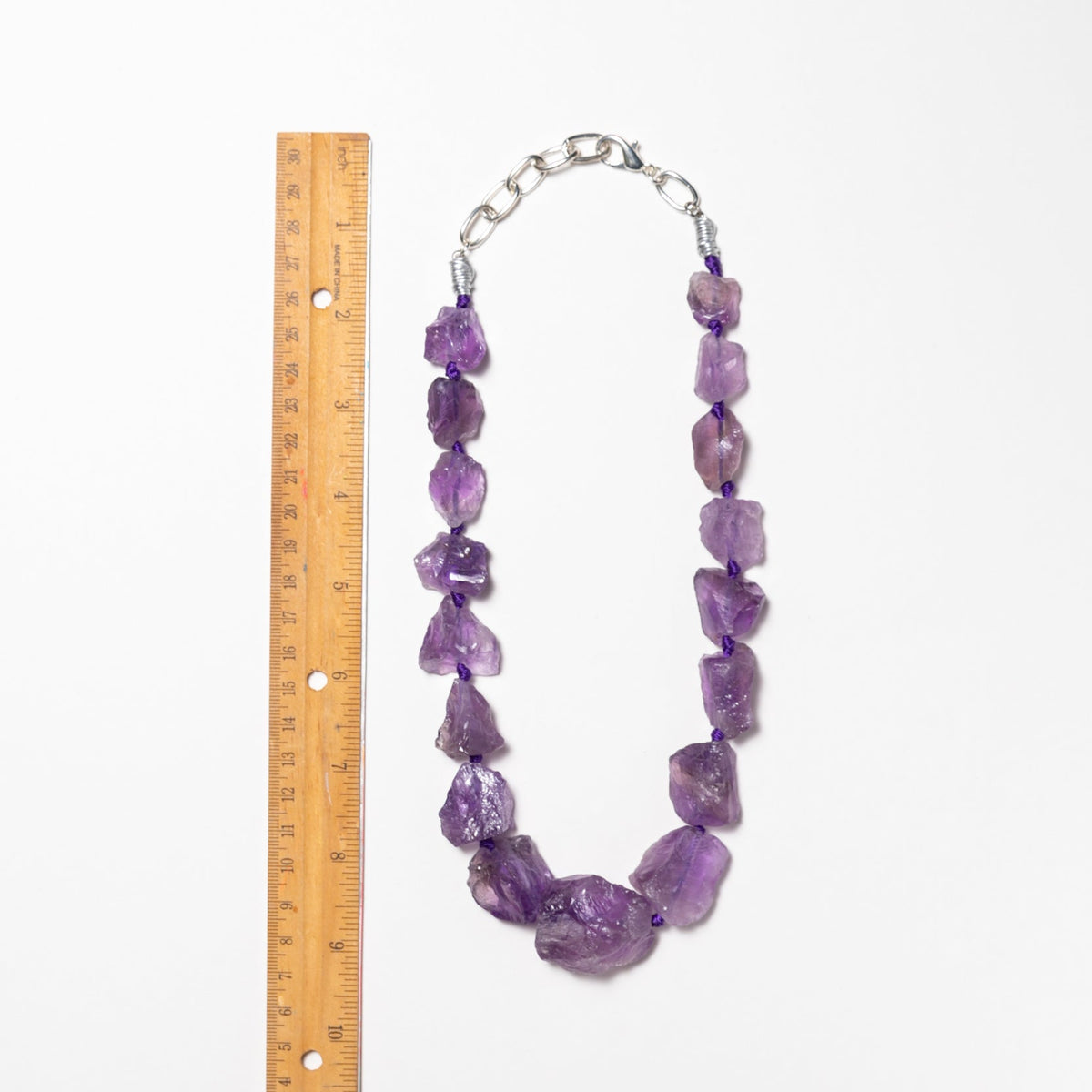 Raw Chunky Amethyst Necklace – Natural February Birthstone Jewelry by Kinley Jewelry