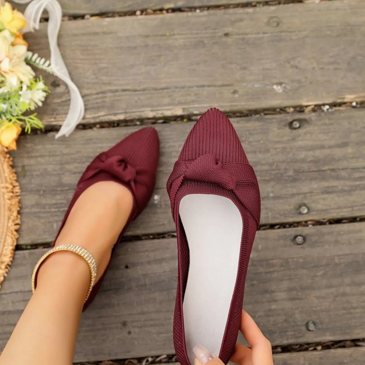 Point Toe Flats Slip-Ons
