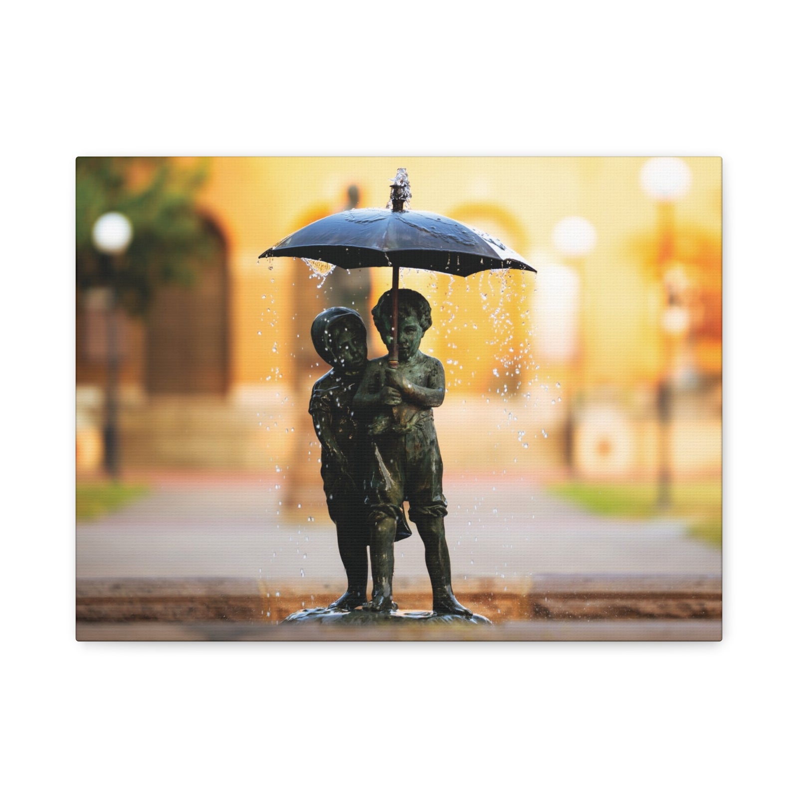 Print of Paul & Virginia Statue in front of Shryock Auditorium