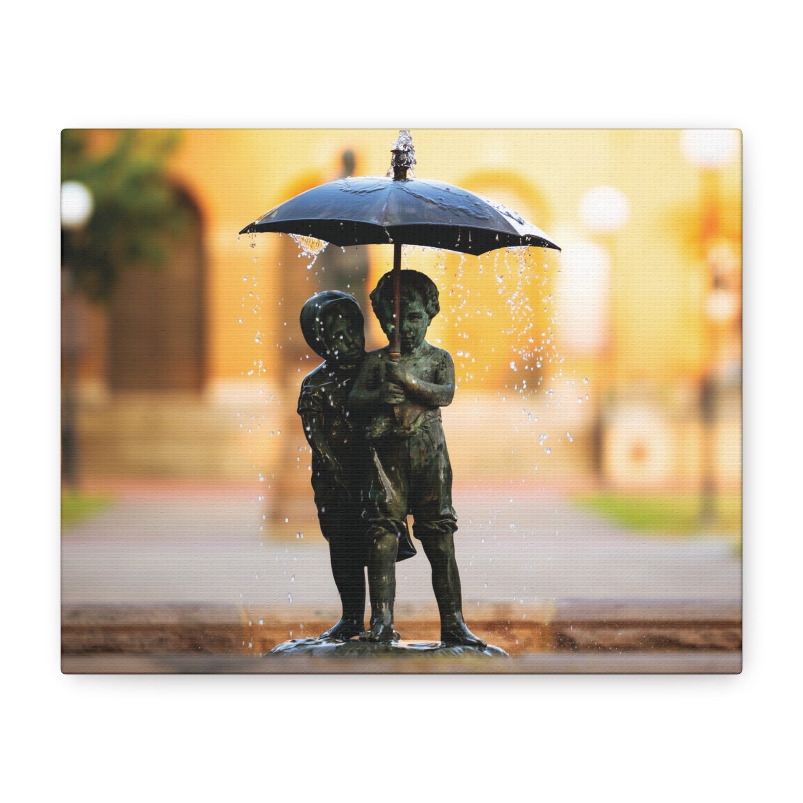 Print of Paul & Virginia Statue in front of Shryock Auditorium