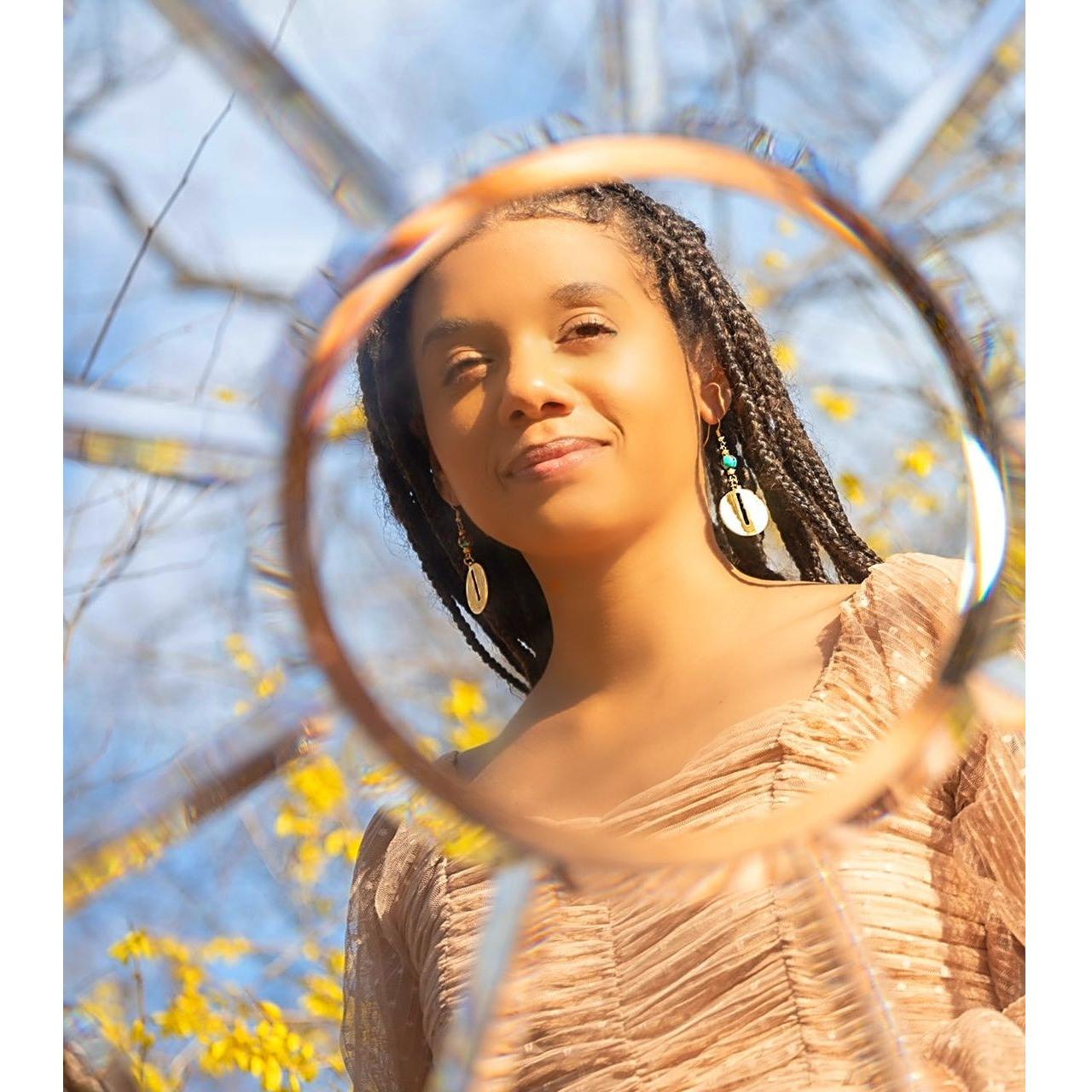 Brass Medallion Dangle Earrings