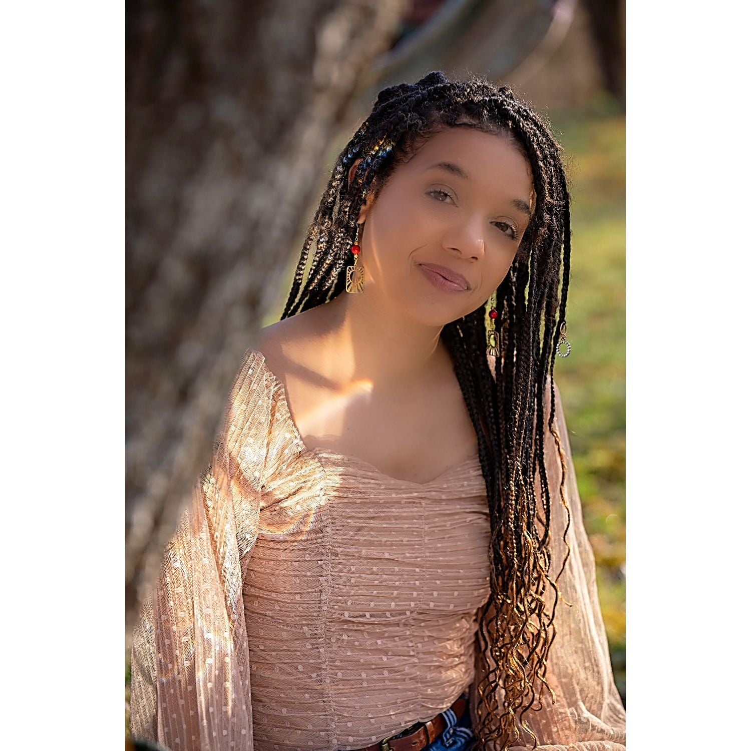 Red Stone Sun Dangles