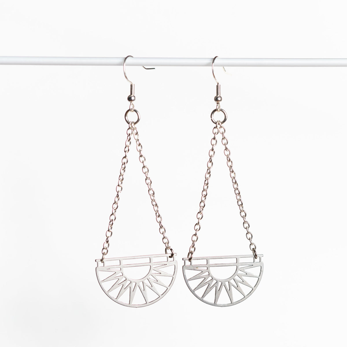 Silver Sun Drop Earrings