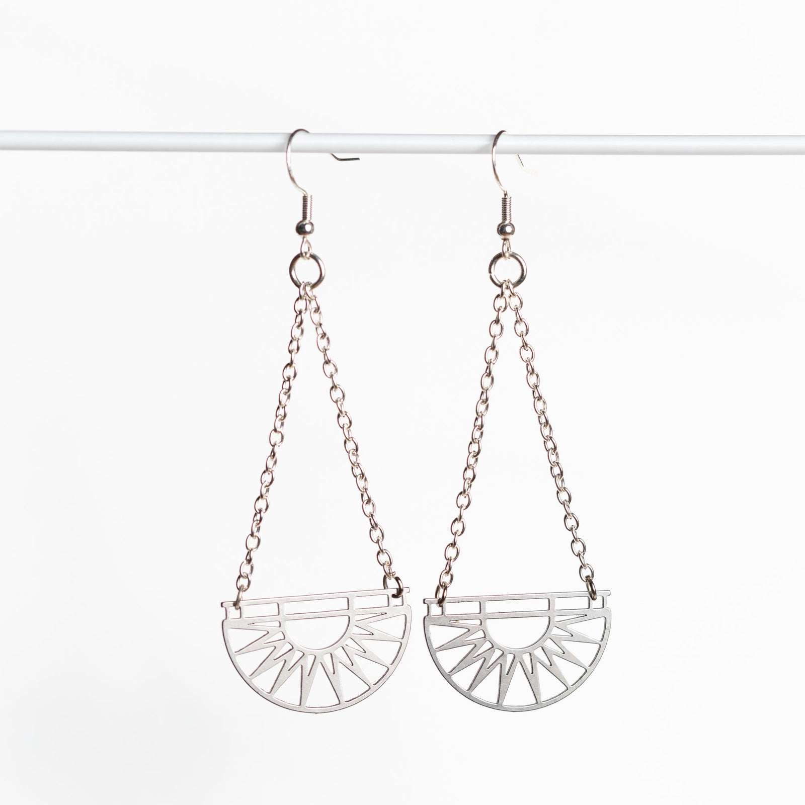 Silver Sun Drop Earrings