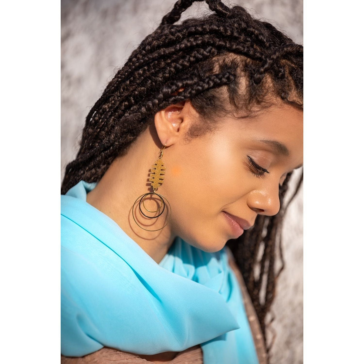 Aztec Inspired Triple Ring Dangles