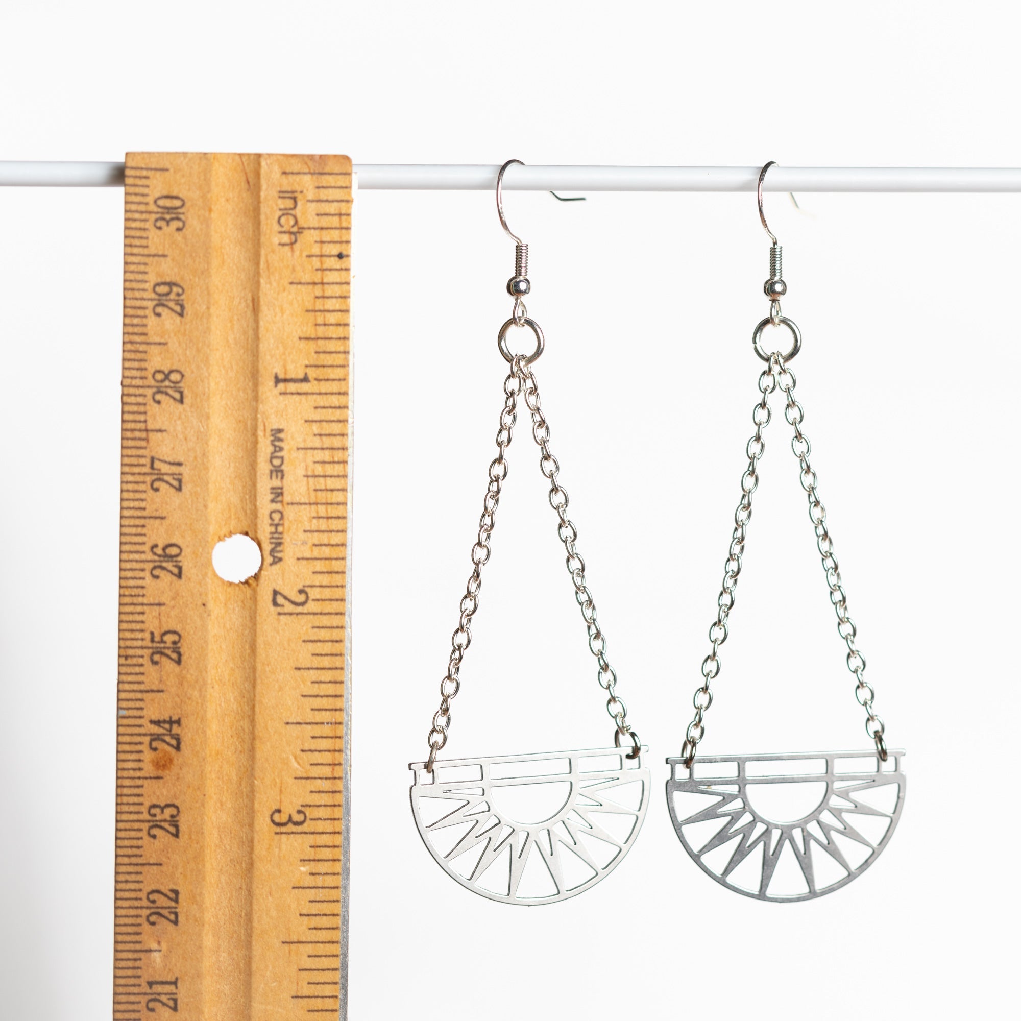 Silver Sun Drop Earrings
