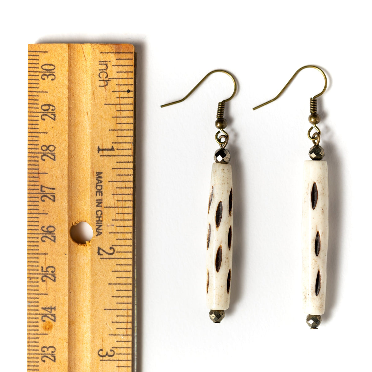 Carved Bone Earrings