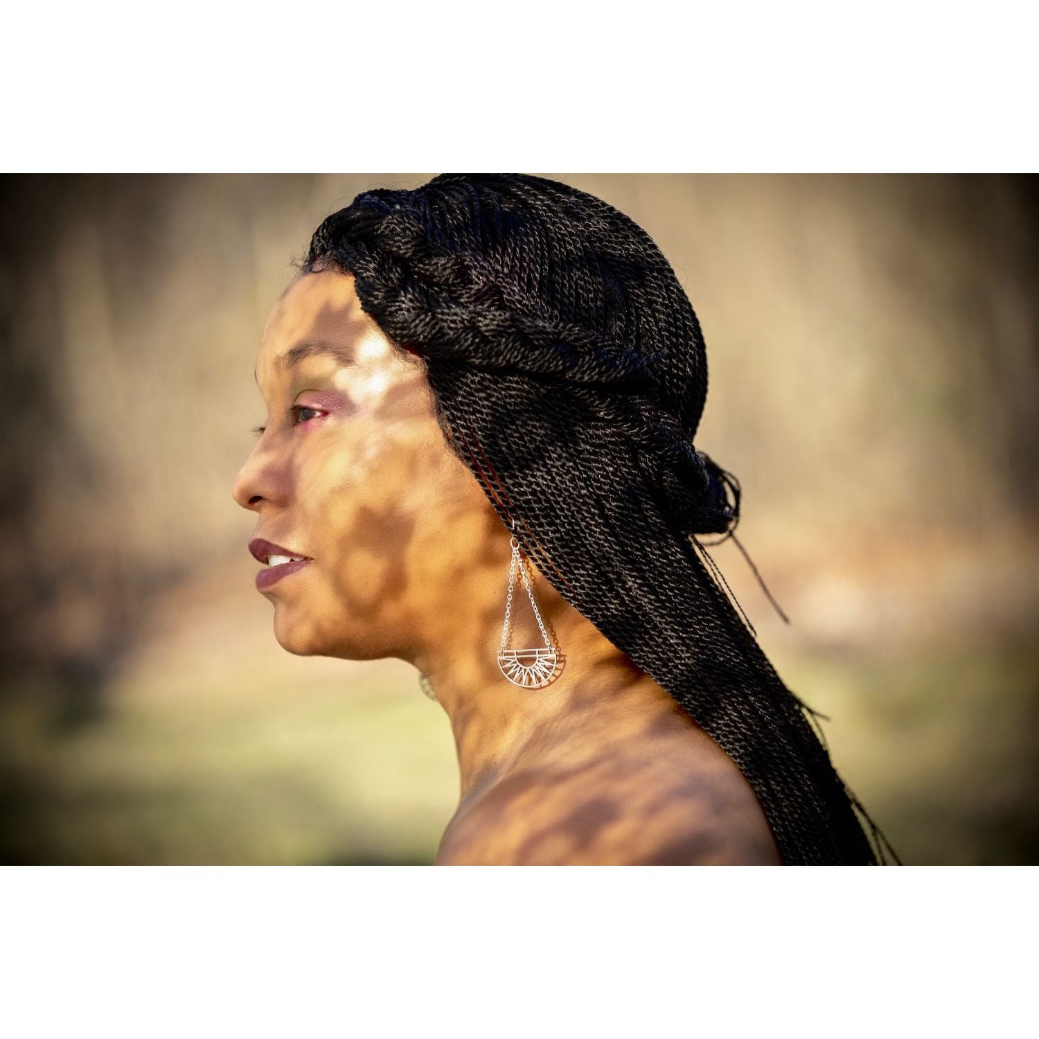 Silver Sun Drop Earrings