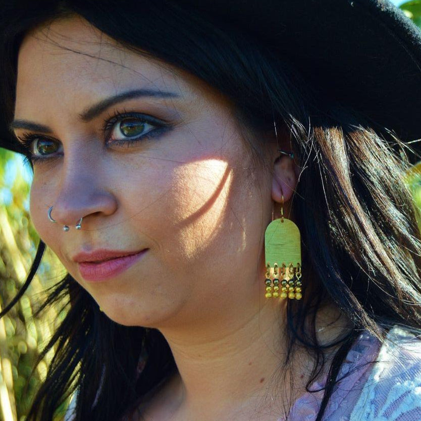 Shimmering Gold Arches with Bead Fringe