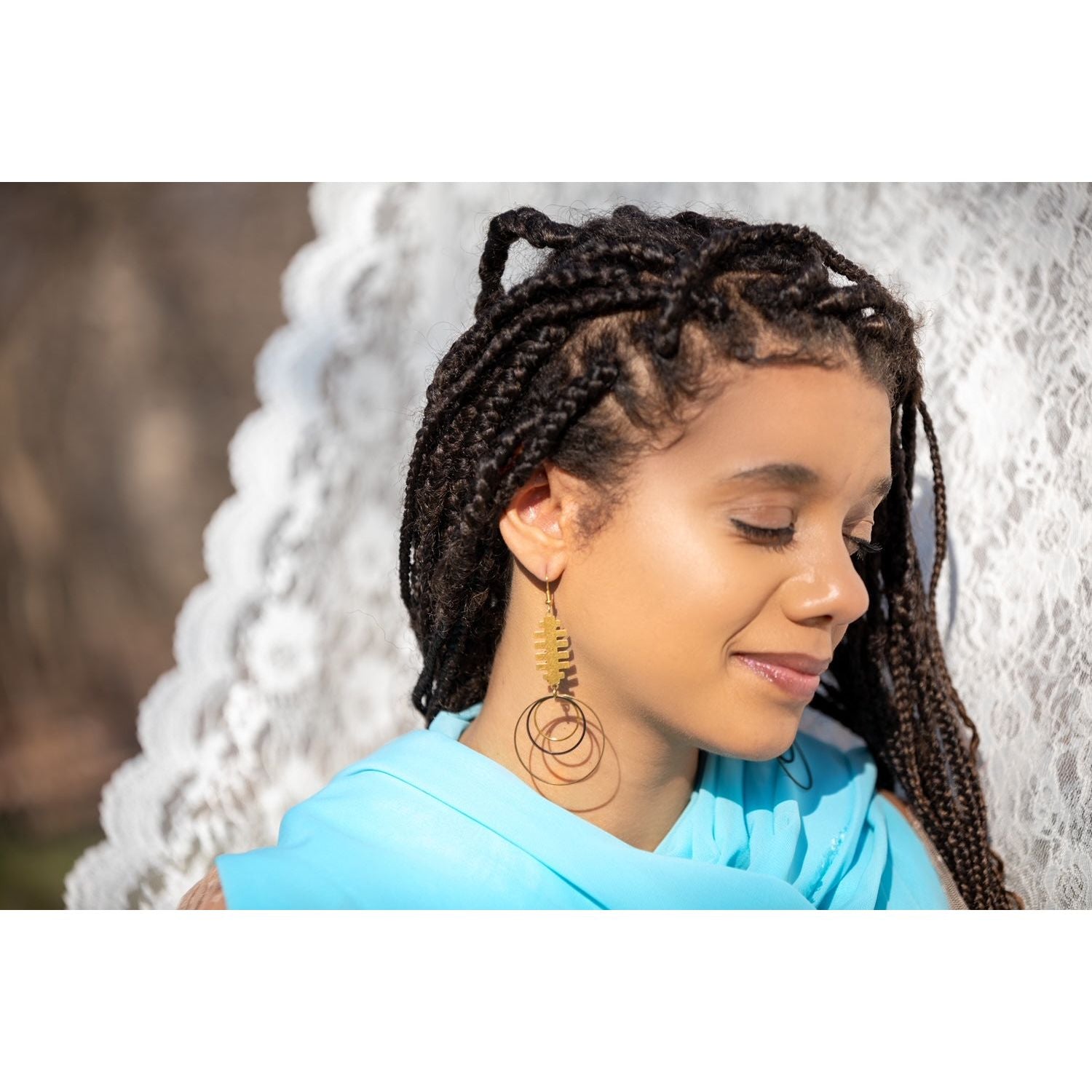 Aztec Inspired Triple Ring Dangles