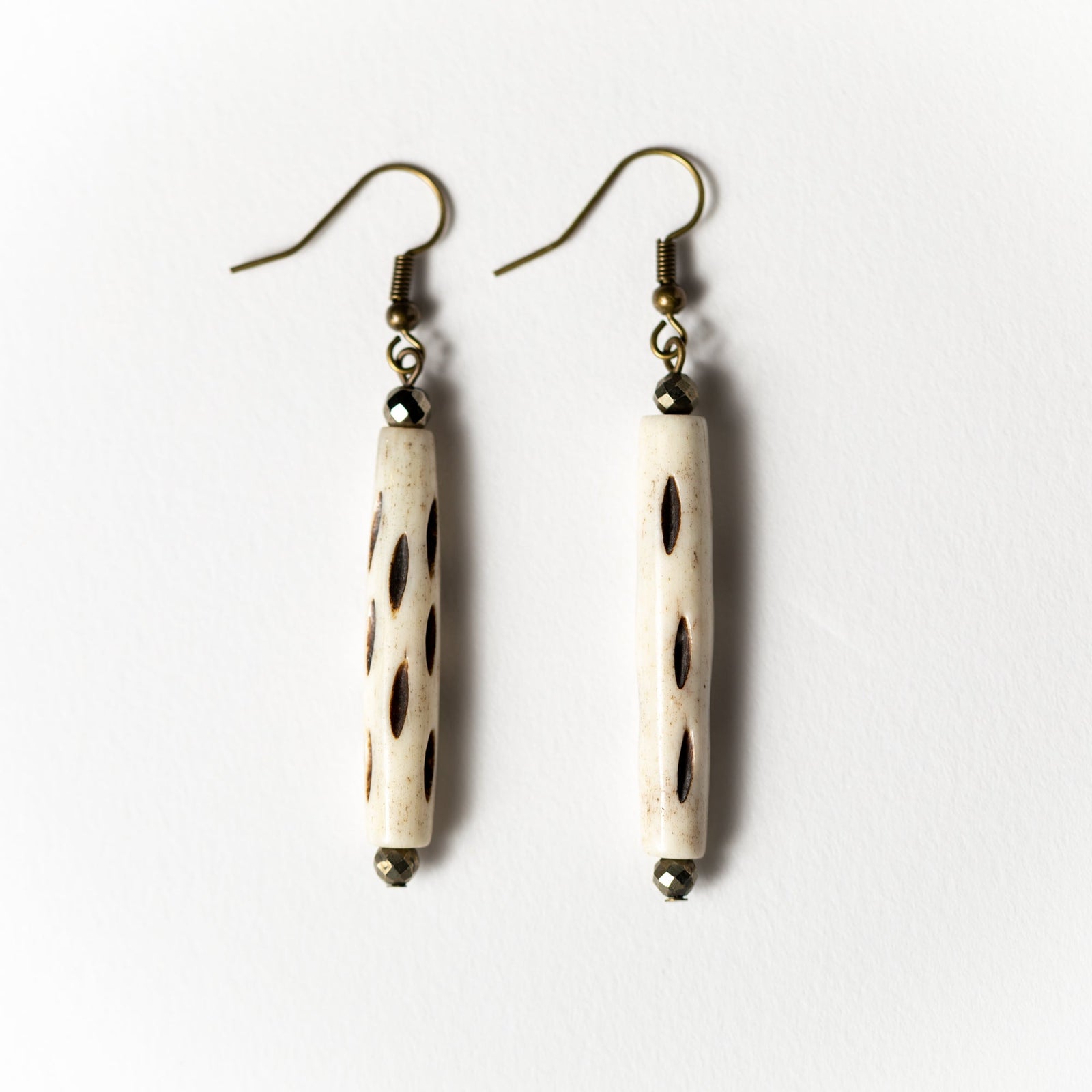 Carved Bone Earrings