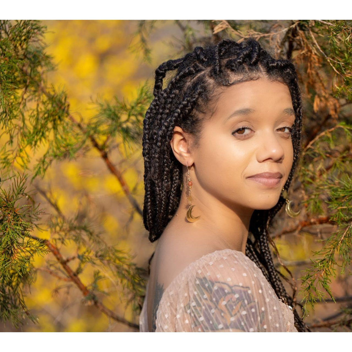 Sun & Moon Boho Dangle Earrings