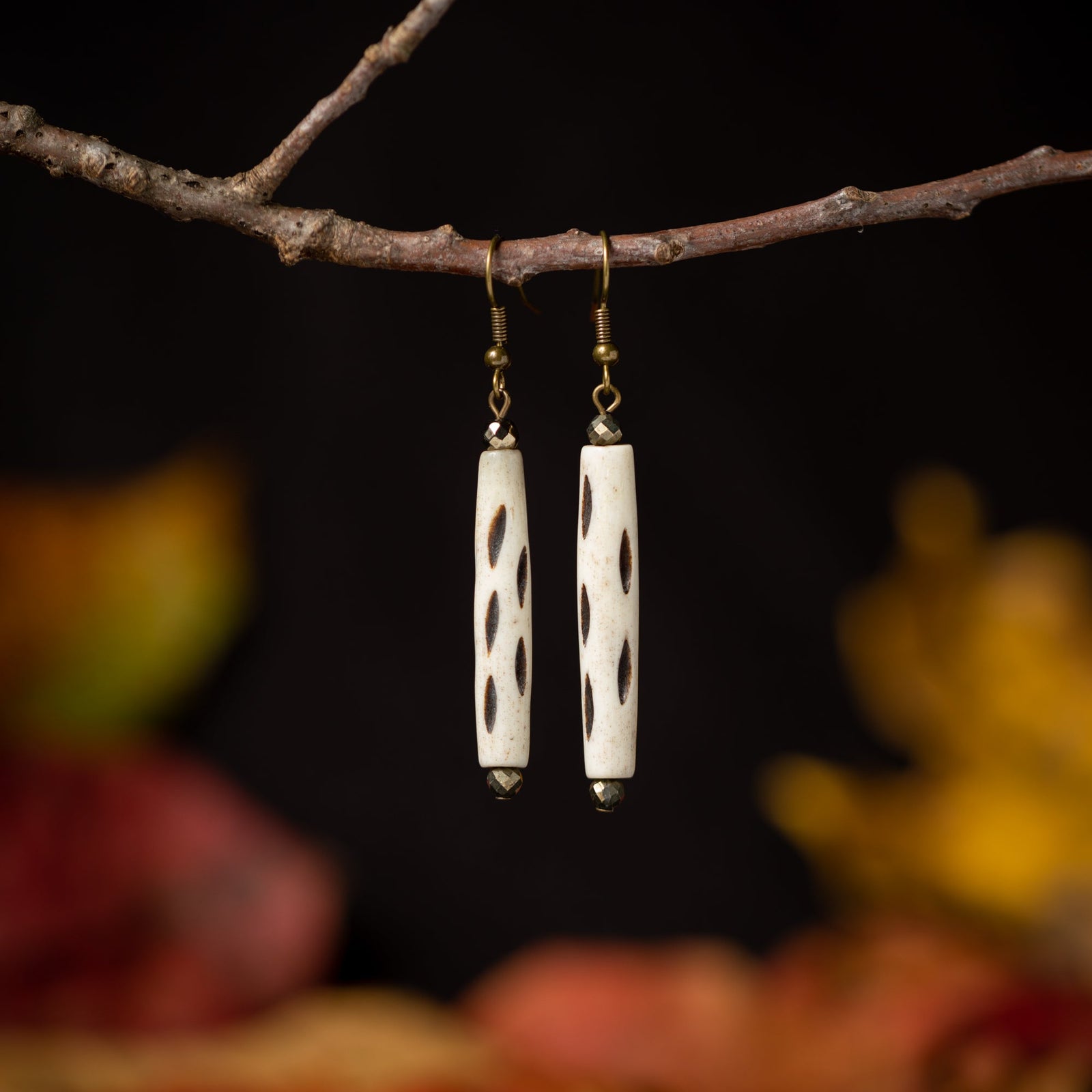 Carved Bone Earrings