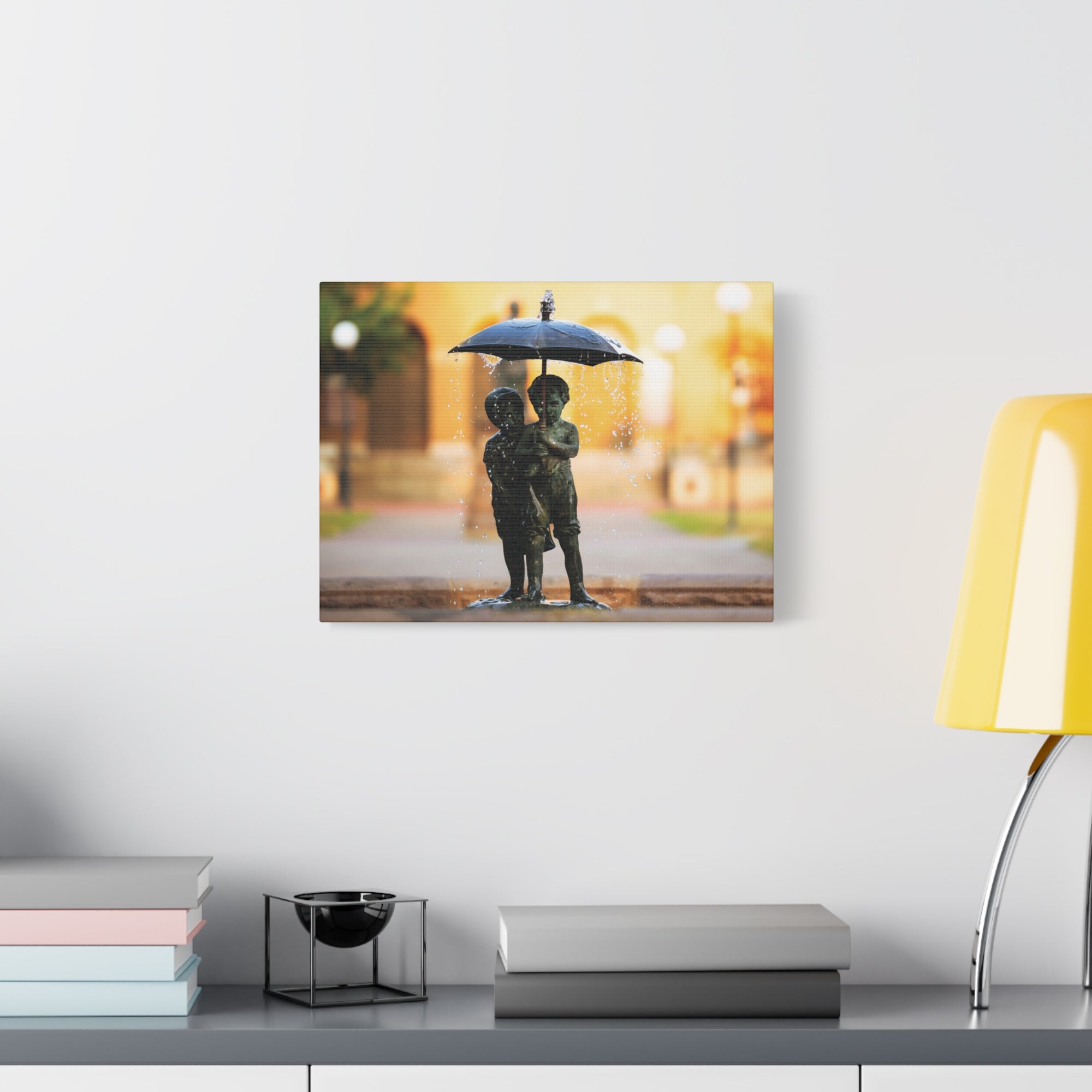 Print of Paul & Virginia Statue in front of Shryock Auditorium