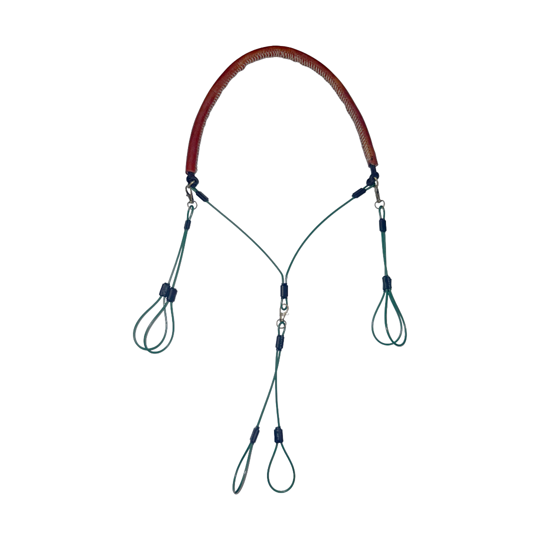 Half Round Leather/ Coated Steel Lanyard
