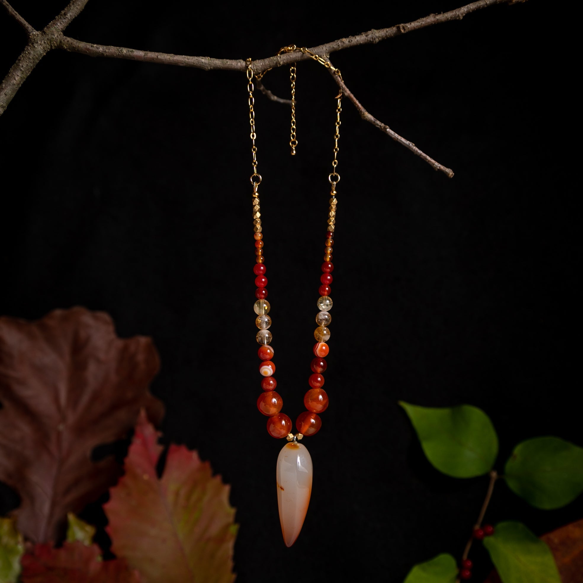 Carnelian Point Statement Necklace