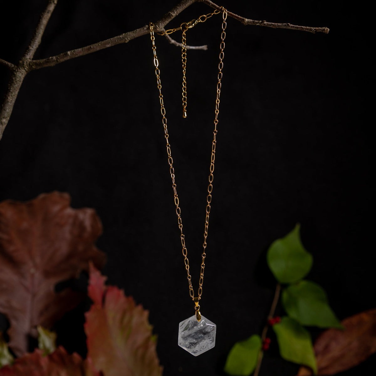 Quartz Crystal Hex Necklace