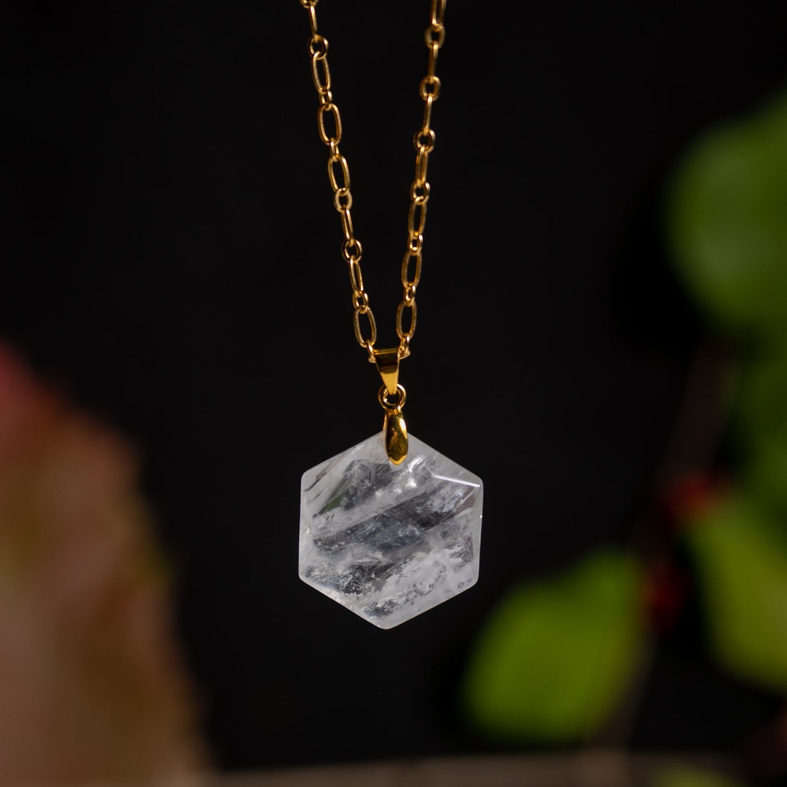 Quartz Crystal Hex Necklace