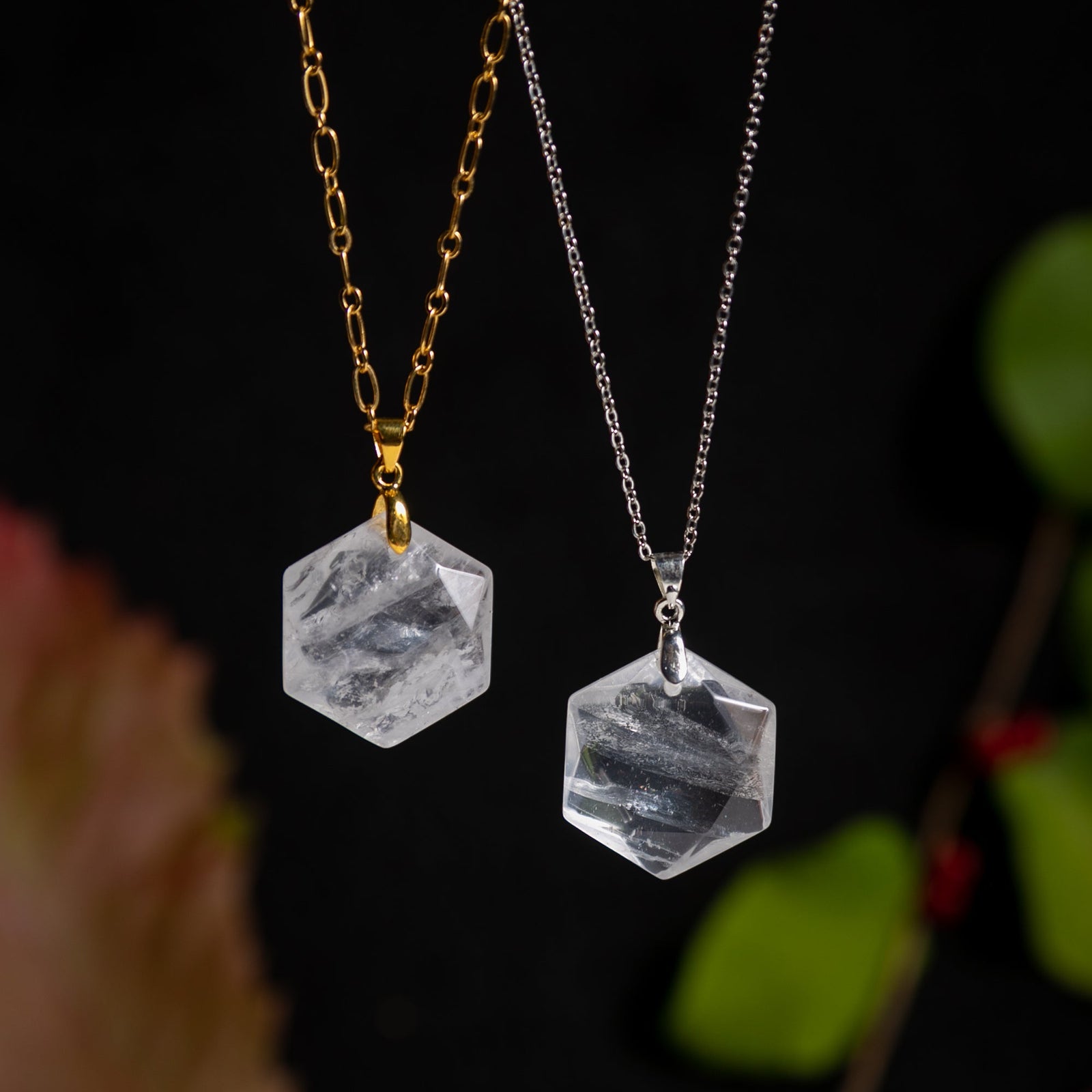 Quartz Crystal Hex Necklace