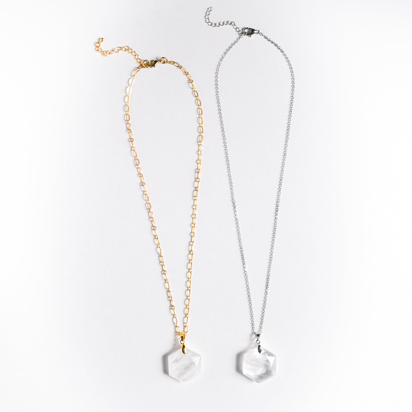 Quartz Crystal Hex Necklace