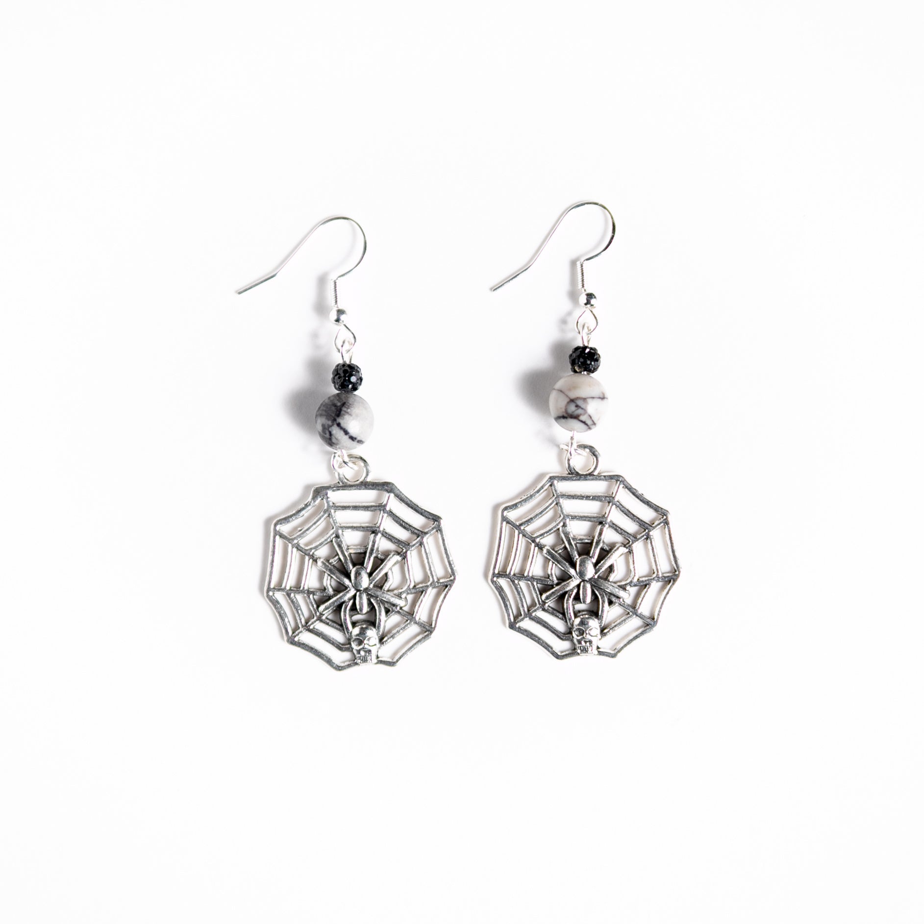Spider Web with Jasper Earrings