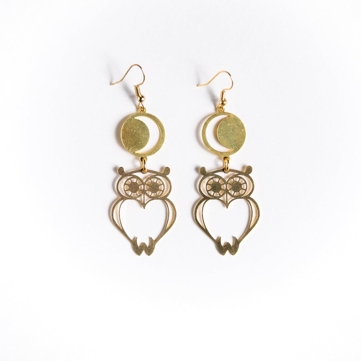 Owl and Moon Feminine Wisdom Earrings