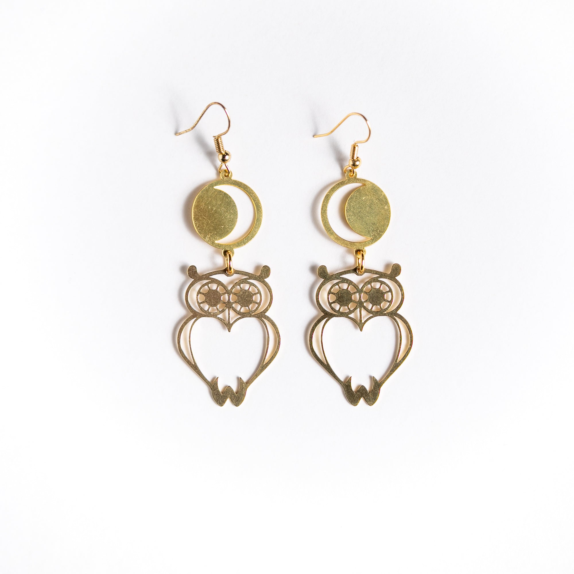 Owl and Moon Feminine Wisdom Earrings