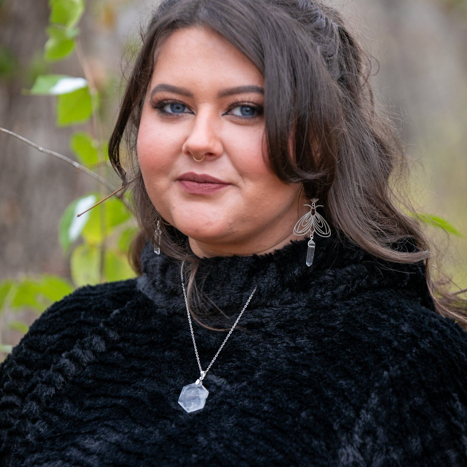 Quartz Crystal Hex Necklace