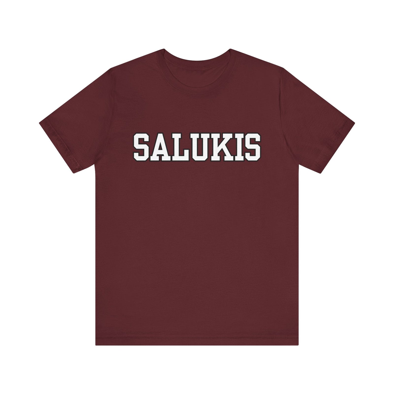 I Bleed Saluki Maroon (Unisex Jersey Short Sleeve Tee)