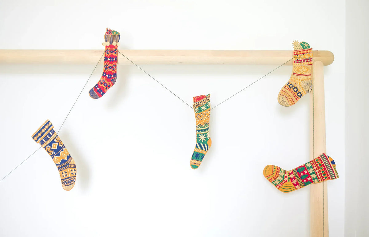 Festive Stocking Sewn Garland