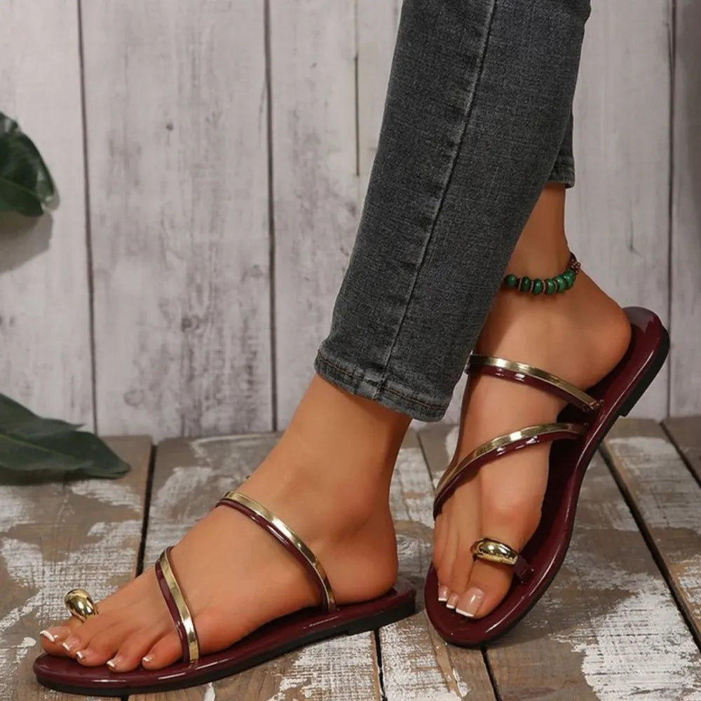 Toe Loop Flats Sandals