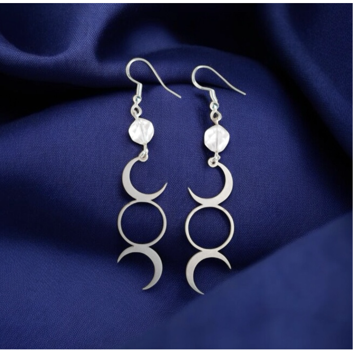 Three Moon Phase Earrings