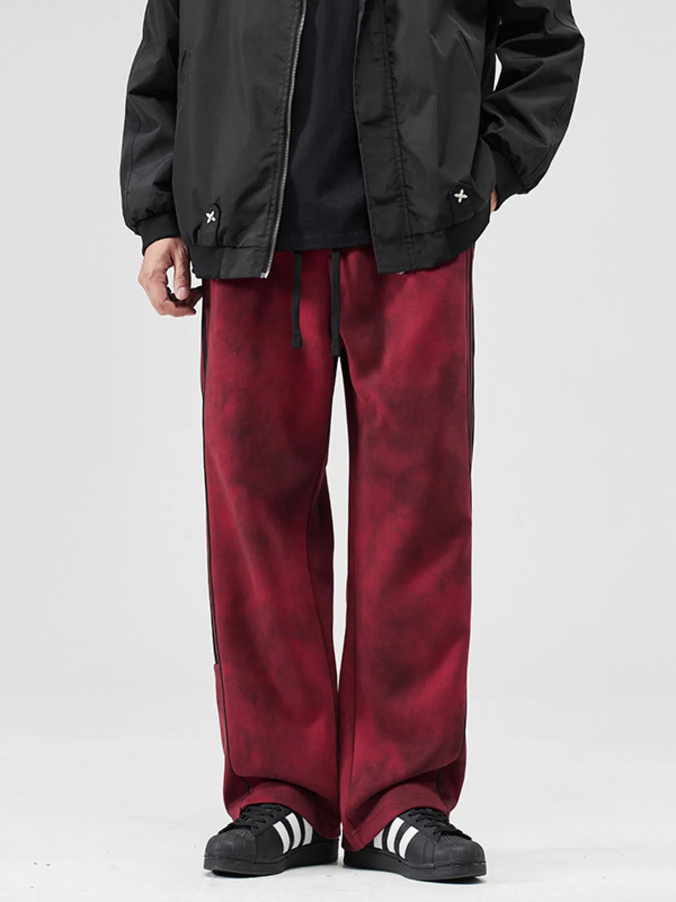 Men's Plus Size Drawstring Striped Loose Fit Pants