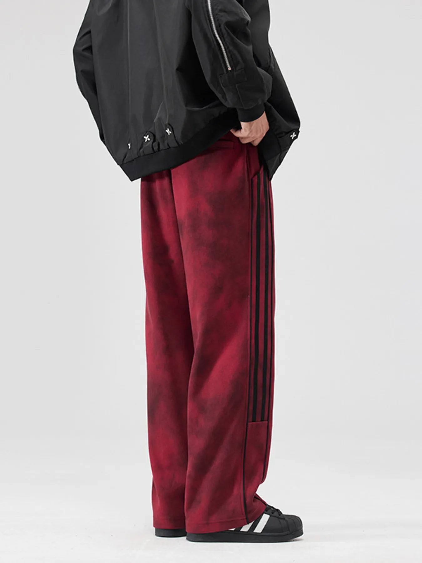 Men's Plus Size Drawstring Striped Loose Fit Pants