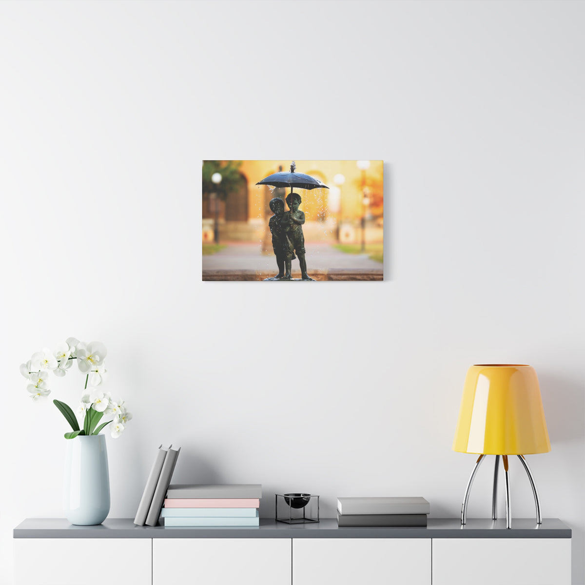 Print of Paul & Virginia Statue in front of Shryock Auditorium