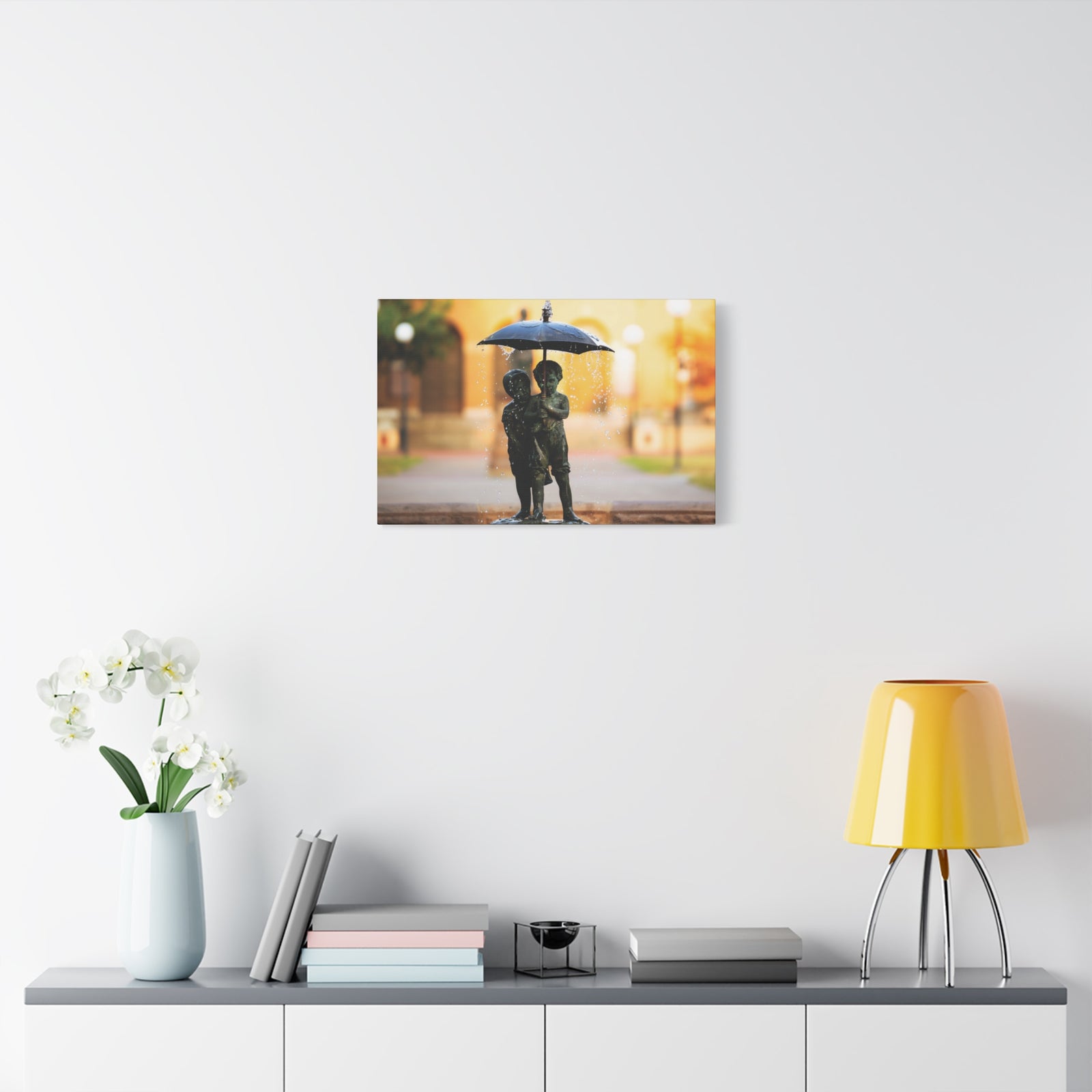 Print of Paul & Virginia Statue in front of Shryock Auditorium